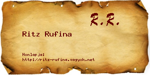 Ritz Rufina névjegykártya